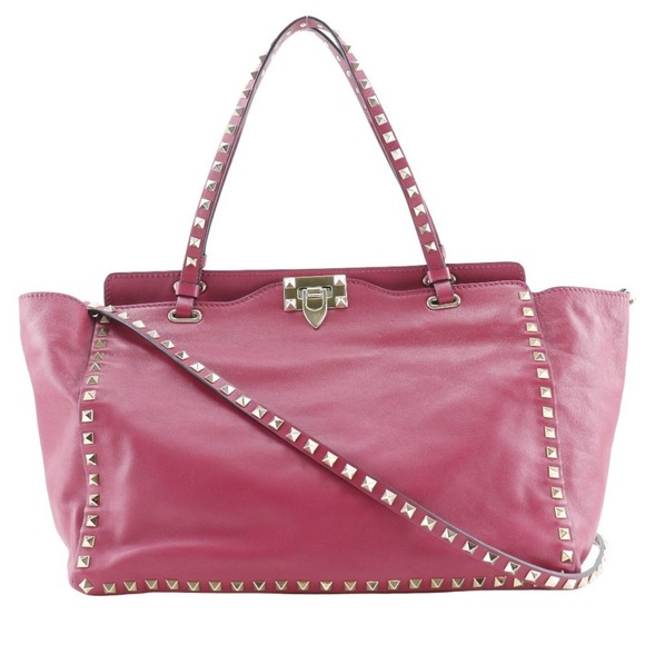VALENTINO Pink Leather Tote Bag - Picture 1 of 16